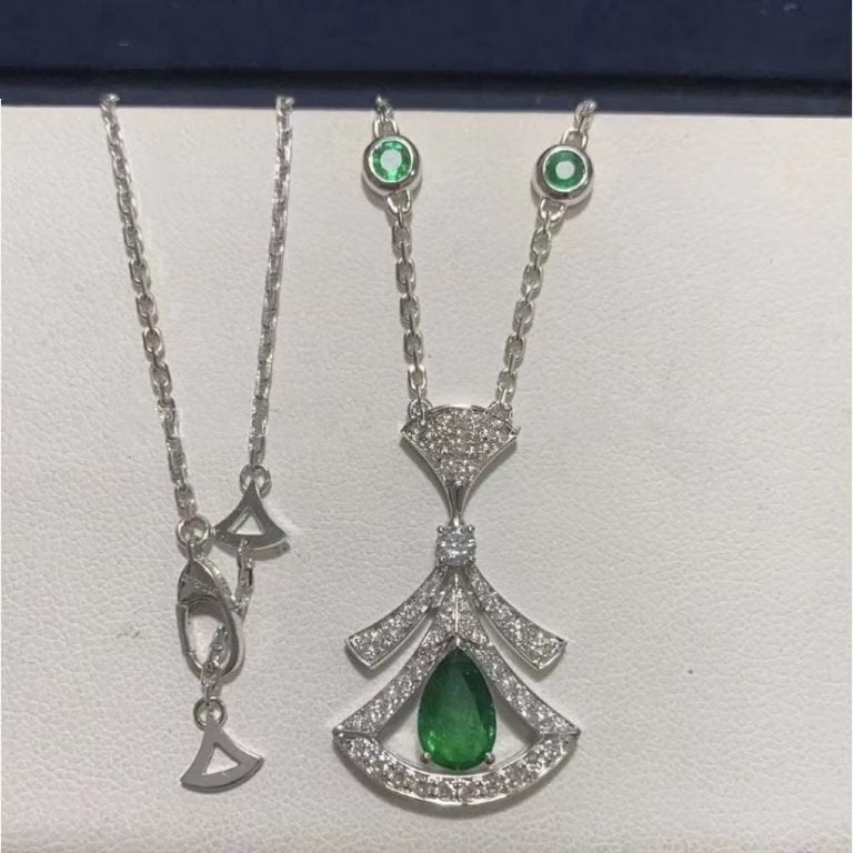 [Clover Jewelrys]DREAM NECKLACE MALACHITE DIAMOND SILVER