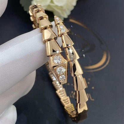 [Clover Jewelrys]SERPENTI BRACELET DIAMONDS PINK GOLD