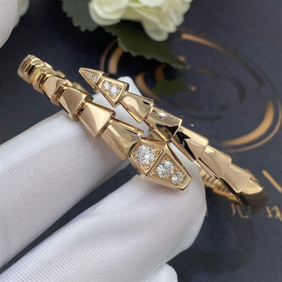 [Clover Jewelrys]SERPENTI BRACELET DIAMONDS PINK GOLD