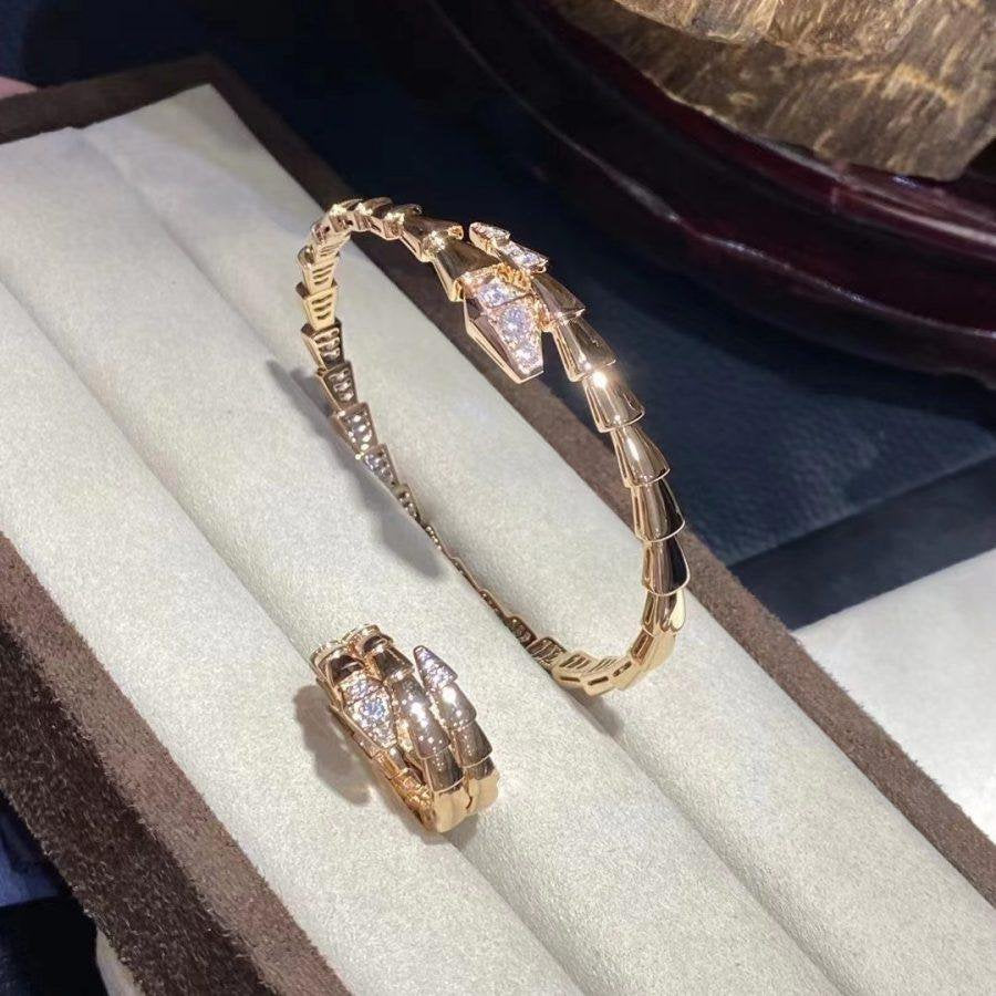 [Clover Jewelrys]SERPENTI BRACELET DIAMONDS PINK GOLD