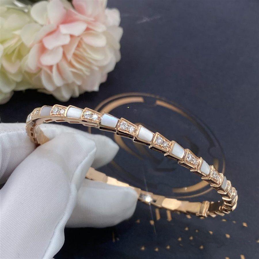 [Clover Jewelrys]SERPENTI BRACELET PINK GOLD MOP DIAMOND