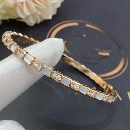 [Clover Jewelrys]SERPENTI BRACELET PINK GOLD MOP DIAMOND