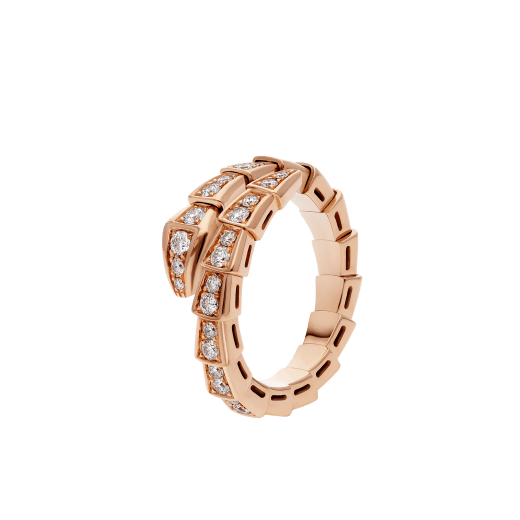 [Clover Jewelrys]SERPENTI RING PINK GOLD DIAMOND PAVED 4MM