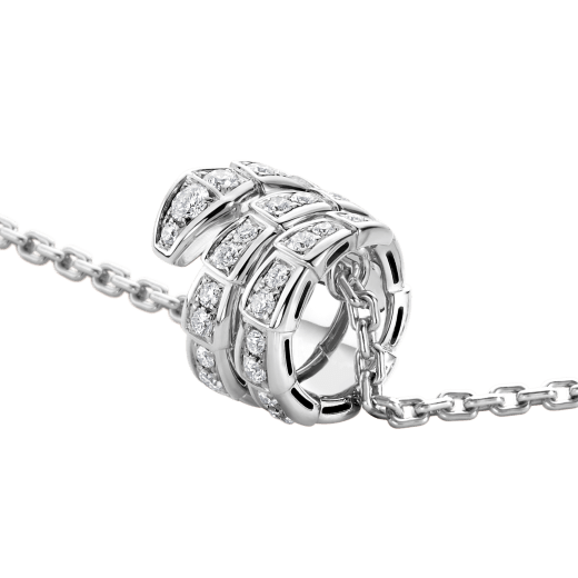 [Clover Jewelrys]SERPENTI SILVER NECKLACE DOUBLE RING DIAMOND