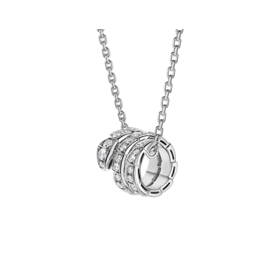 [Clover Jewelrys]SERPENTI SILVER NECKLACE DOUBLE RING DIAMOND