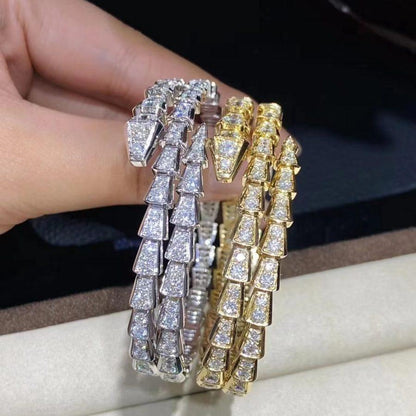 [Clover Jewelrys]SERPENTI BRACELET GOLD DIAMOND DOUBLE ROW