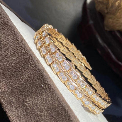 [Clover Jewelrys]SERPENTI BRACELET GOLD DIAMOND DOUBLE ROW