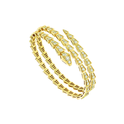 [Clover Jewelrys]SERPENTI BRACELET GOLD DIAMOND DOUBLE ROW