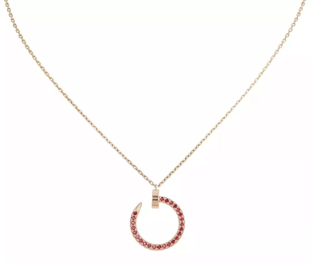 [Clover Jewelrys]JUSTE NECKLACE GOLD RED DIAMONDS