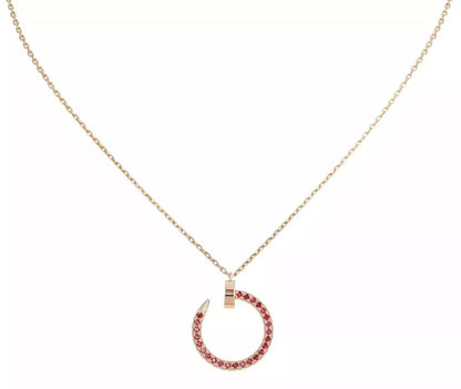 [Clover Jewelrys]JUSTE NECKLACE GOLD RED DIAMONDS