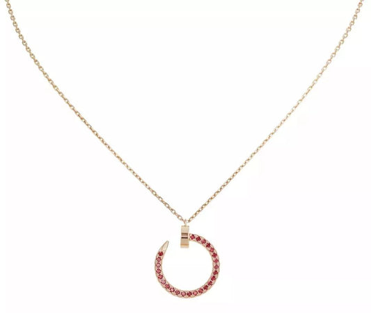 [Clover Jewelrys]JUSTE NECKLACE GOLD RED DIAMONDS