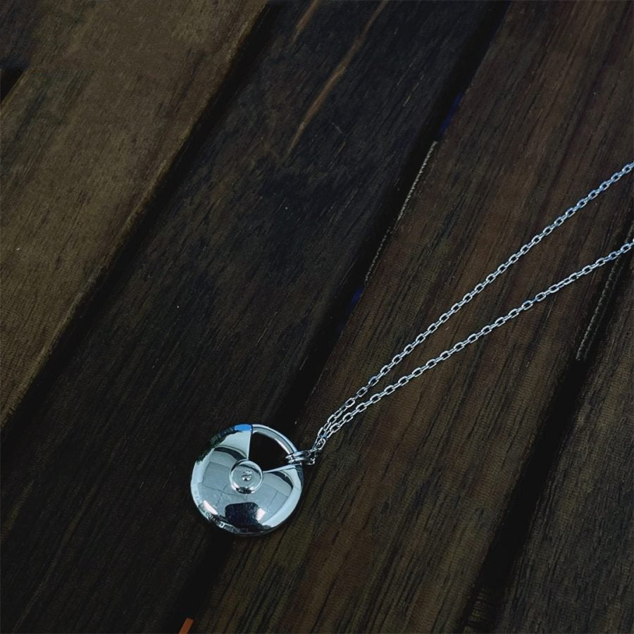 [Clover Jewelrys]AMULETTE SILVER FULL DIAMOND NECKLACE