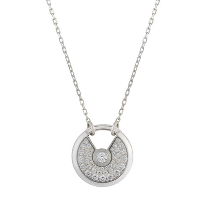 [Clover Jewelrys]AMULETTE SILVER FULL DIAMOND NECKLACE