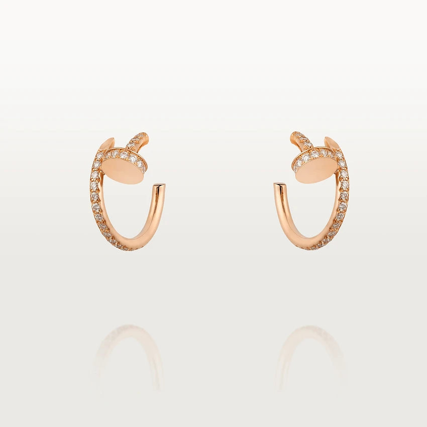 [Clover Jewelrys]JUSTE EARRINGS 12.75MM PINK GOLD DIAMOND