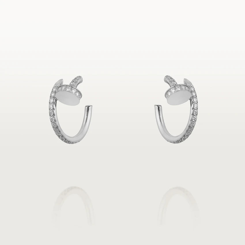 [Clover Jewelrys]JUSTE EARRINGS 12.75MM SILVER DIAMOND