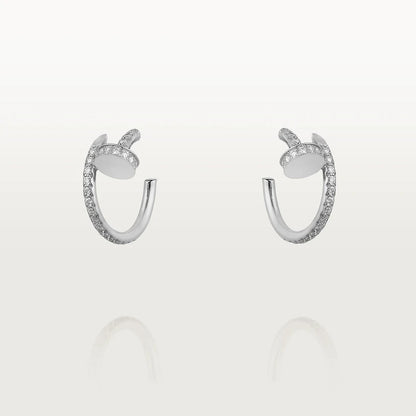 [Clover Jewelrys]JUSTE EARRINGS 12.75MM SILVER DIAMOND