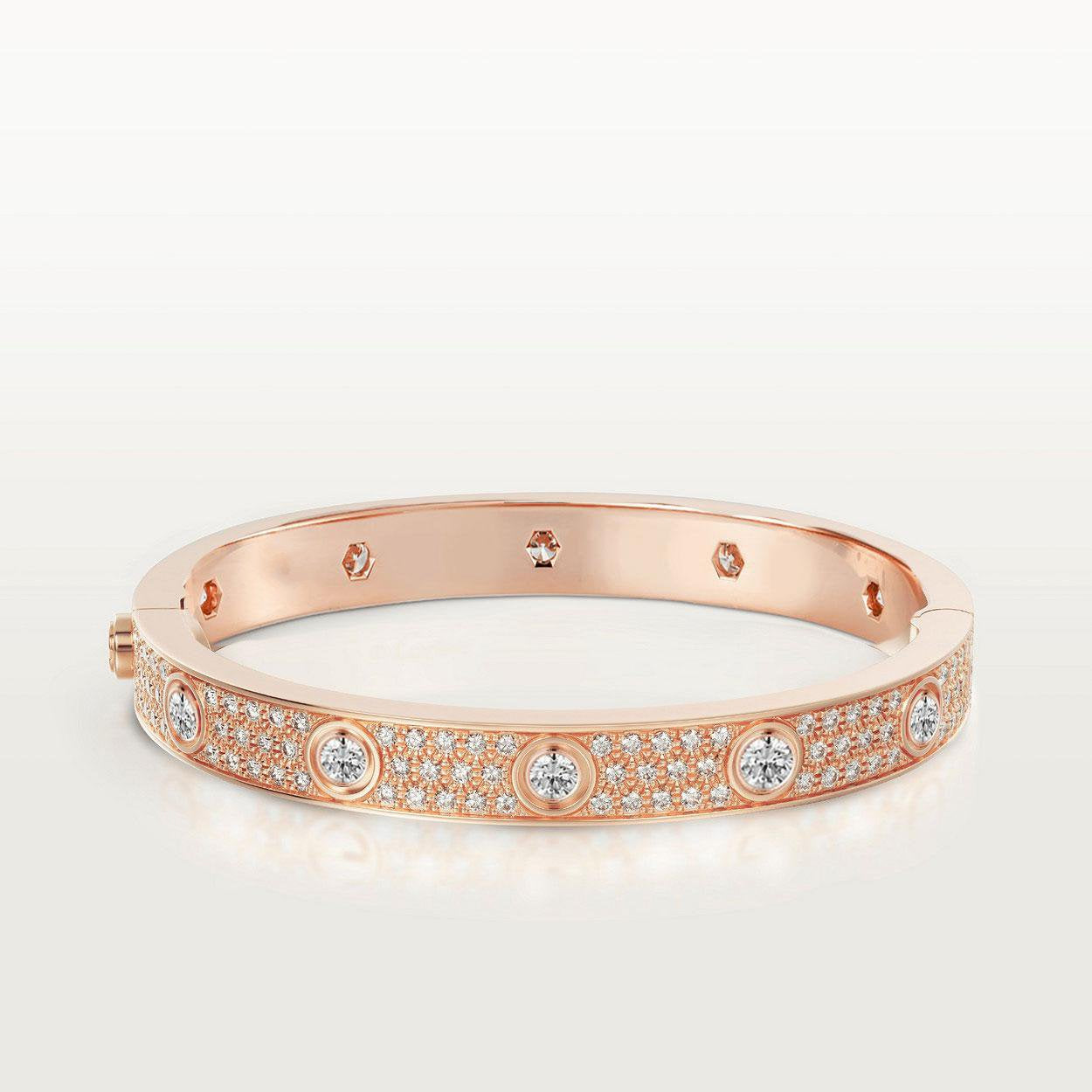 [Clover Jewelrys]LOVE BRACELET 6.1MM DIAMOND-PAVED 10 BIG DIAMONDS