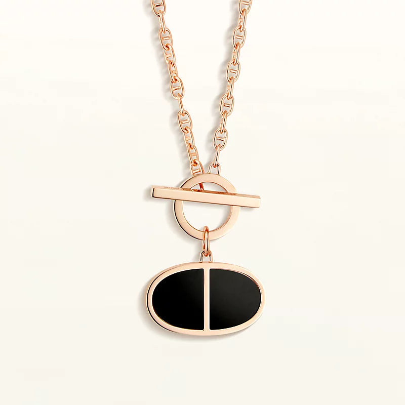 [Clover Jewelrys]CHAINE VERSO BLACK CERAMIC NECKLACE