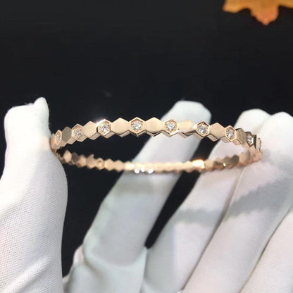 [Clover Jewelrys]BEE LOVE PINK GOLD DIAMOND BRACELET