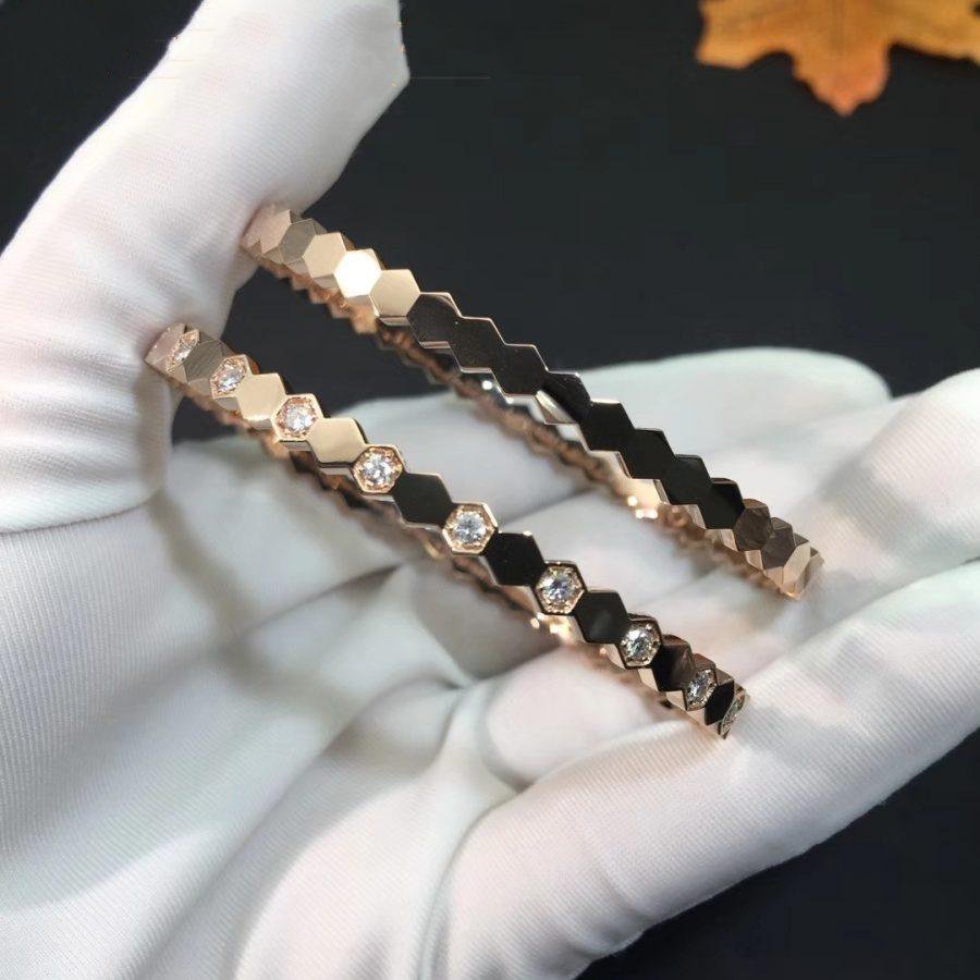 [Clover Jewelrys]BEE LOVE PINK GOLD DIAMOND BRACELET