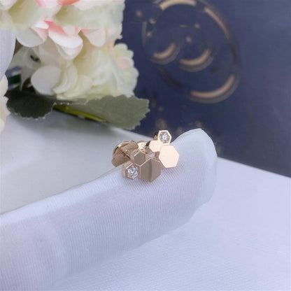 [Clover Jewelrys]BEE LOVE PINK GOLD DIAMOND EARRINGS