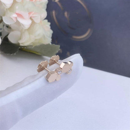 [Clover Jewelrys]BEE LOVE PINK GOLD DIAMOND EARRINGS