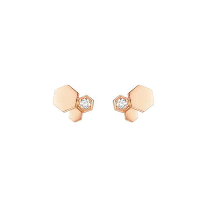 [Clover Jewelrys]BEE LOVE PINK GOLD DIAMOND EARRINGS