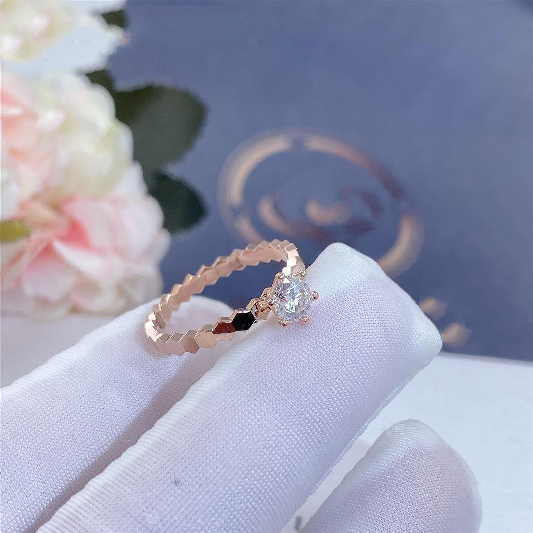 [Clover Jewelrys]BEE LOVE RING PINK GOLD 1 DIAMOND