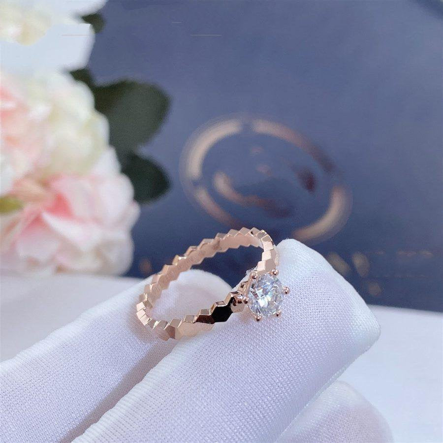 [Clover Jewelrys]BEE LOVE RING PINK GOLD 1 DIAMOND