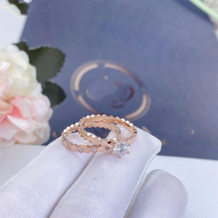 [Clover Jewelrys]BEE LOVE RING PINK GOLD 1 DIAMOND