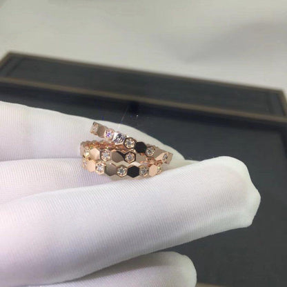 [Clover Jewelrys]BEE LOVE RING PINK GOLD DIAMOND