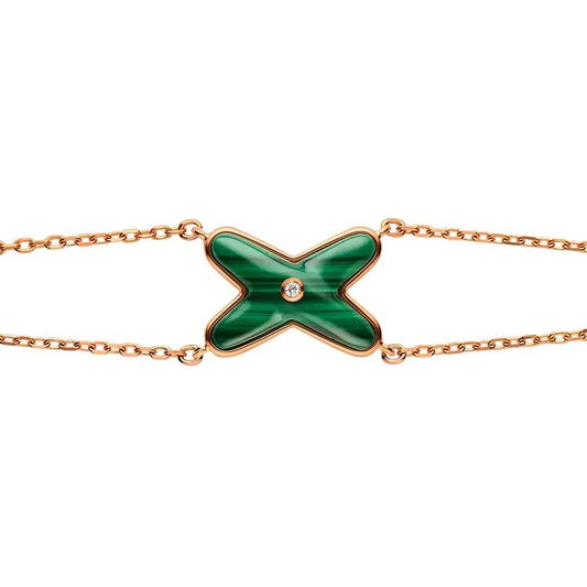 [Clover Jewelrys]JEUX BRACELET MALACHITE PINK GOLD 1 DIAMOND