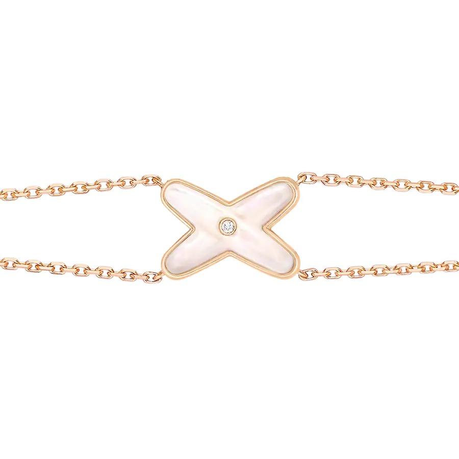 [Clover Jewelrys]JEUX BRACELET WHITE MOP PINK GOLD 1 DIAMOND