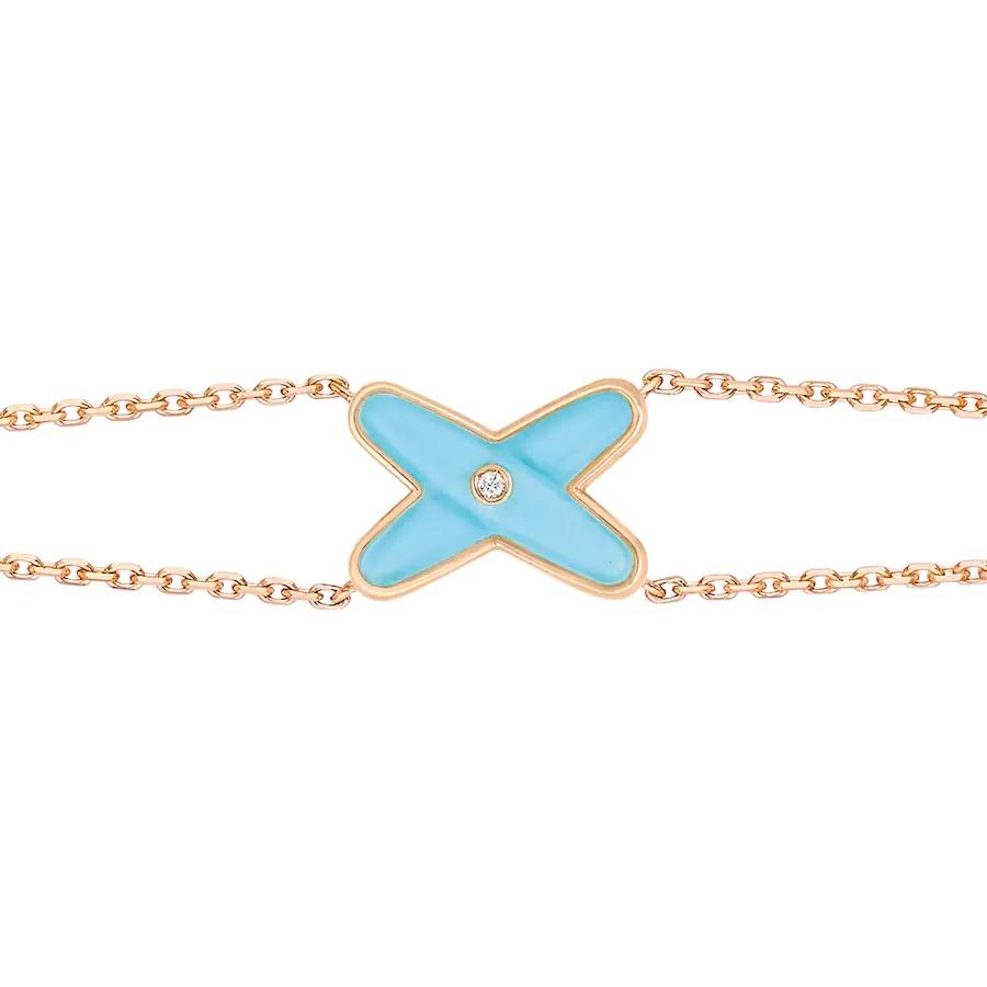 [Clover Jewelrys]JEUX BRACELET TURQUOISE PINK GOLD 1 DIAMOND