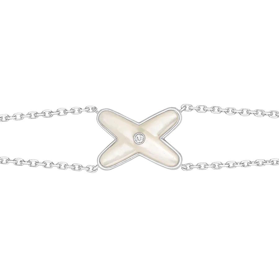 [Clover Jewelrys]JEUX BRACELET WHITE MOP SILVER 1 DIAMOND