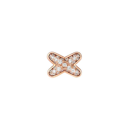 [Clover Jewelrys]JEUX DE PINK GOLD DIAMOND EARRINGS