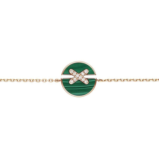 [Clover Jewelrys]JEUX DE BRACELET MALACHITE PINK GOLD DIAMONDS