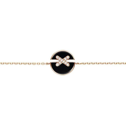 [Clover Jewelrys]JEUX DE BRACELET ONYX PINK GOLD DIAMOND