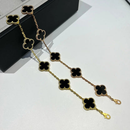 [Clover Jewelrys]CLOVER  5 MOTIFS BLACK ONYX BRACELET