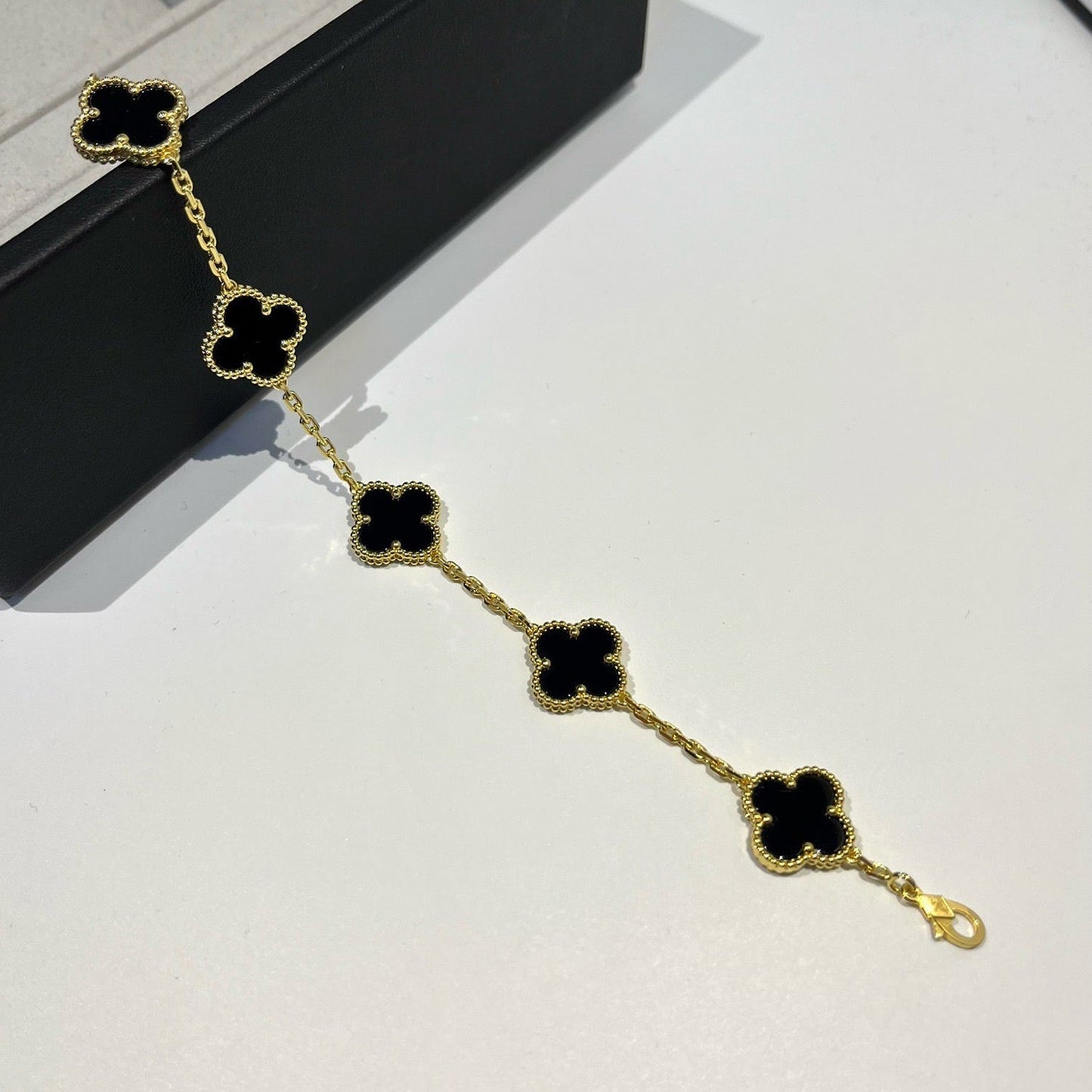 [Clover Jewelrys]CLOVER  5 MOTIFS BLACK ONYX BRACELET