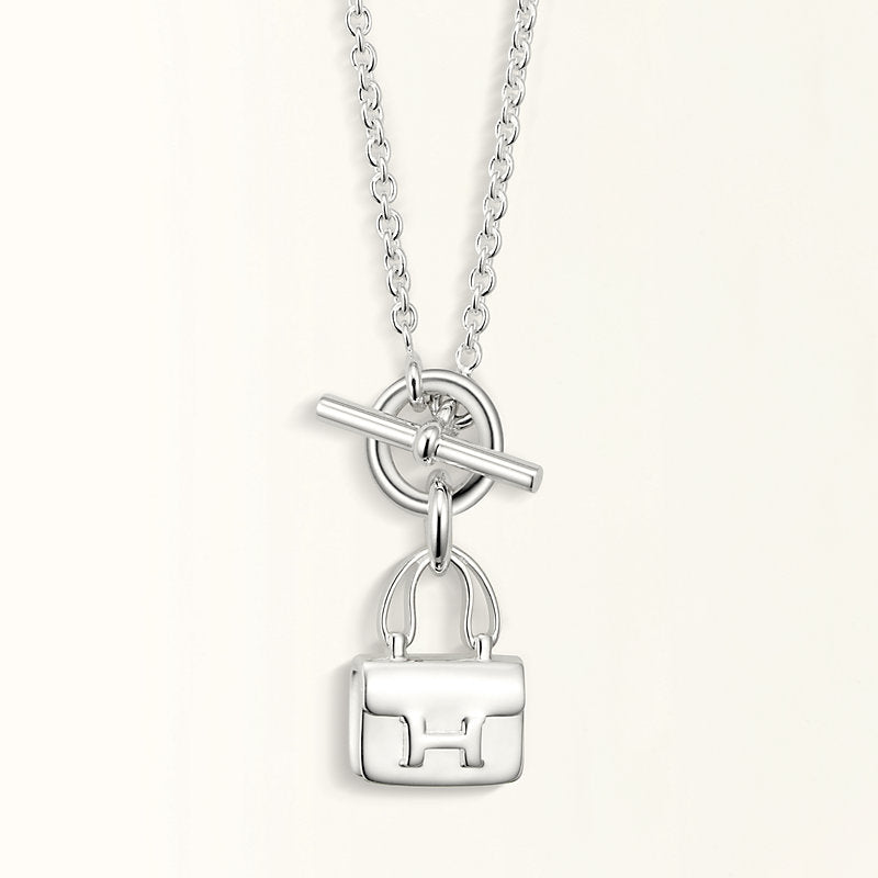 [Clover Jewelrys]POP H PEDANT SILVER NECKLACE