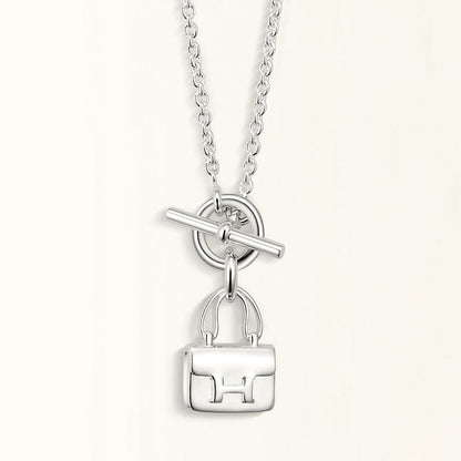 [Clover Jewelrys]POP H PEDANT SILVER NECKLACE