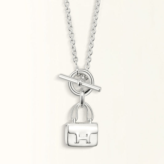 [Clover Jewelrys]POP H PEDANT SILVER NECKLACE