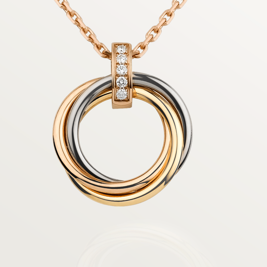 [Clover Jewelrys]TRINITY NECKLACE GOLD  DIAMONDS