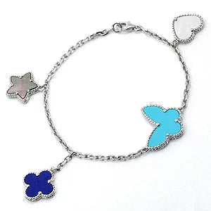 [Clover Jewelrys]LUCKY SPRING SILVER BRACELET 4 MOTIF