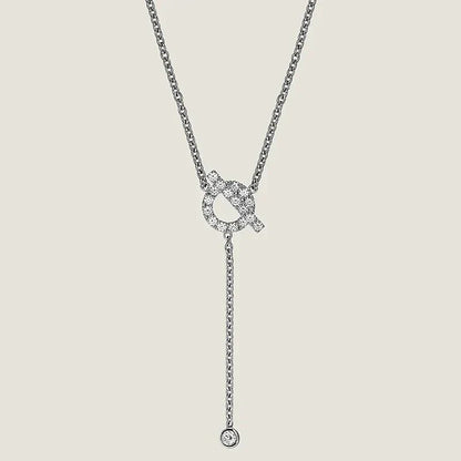 [Clover Jewelrys]FINESSE SILVER DIAMOND NECKLACE