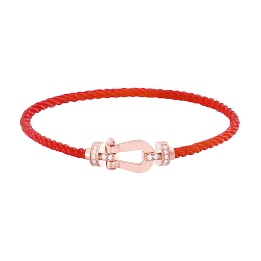 [Clover Jewelrys]FORCE 10 HALF DIAMOND PINK GOLD RED CORDERI LARGE AND MEDIUM MODEL