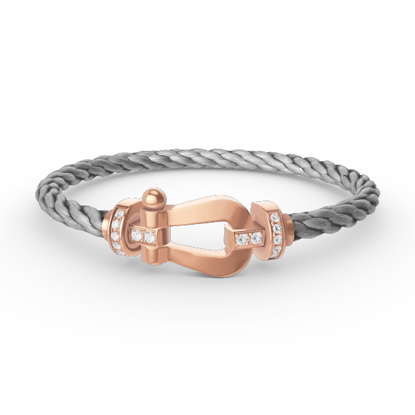 [Clover Jewelrys]FORCE LARGE HORSESHOE HALF DIAMOND BRACELET ROSE GOLD