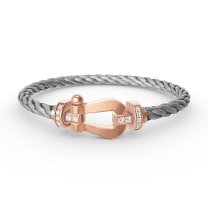 [Clover Jewelrys]FORCE LARGE HORSESHOE HALF DIAMOND BRACELET ROSE GOLD