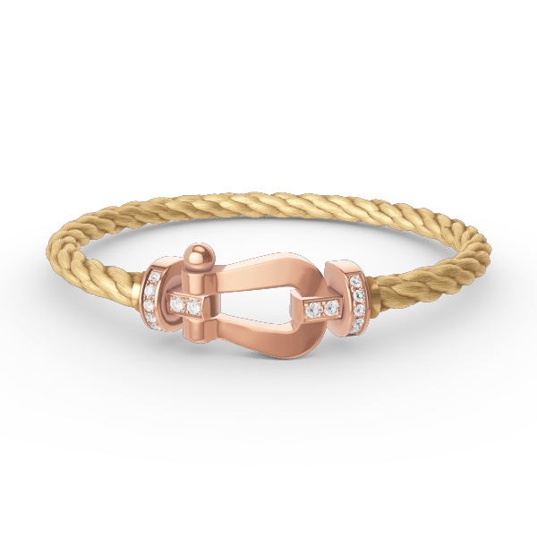 [Clover Jewelrys]FORCE LARGE HORSESHOE HALF DIAMOND BRACELET ROSE GOLD